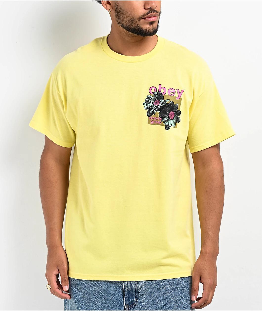 Obey Daisy Seeds Yellow T-Shirt Product Image