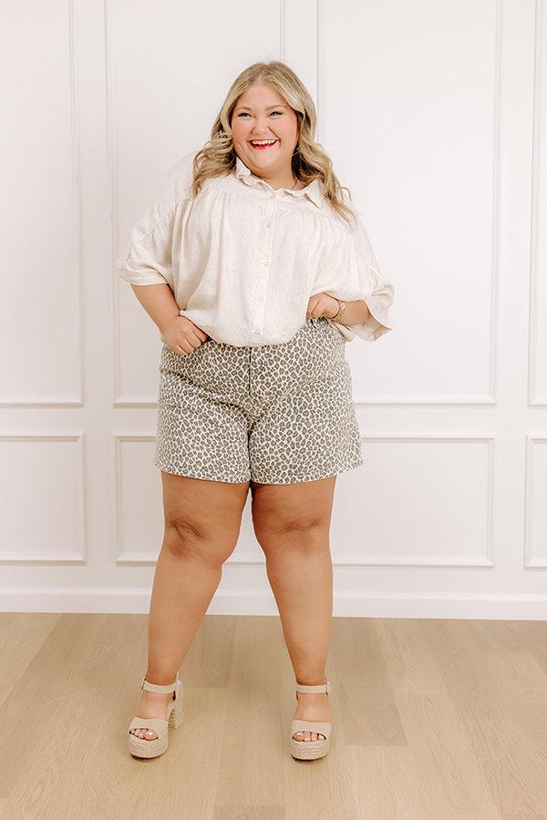 The Libby High Waist Leopard Shorts Curves Product Image