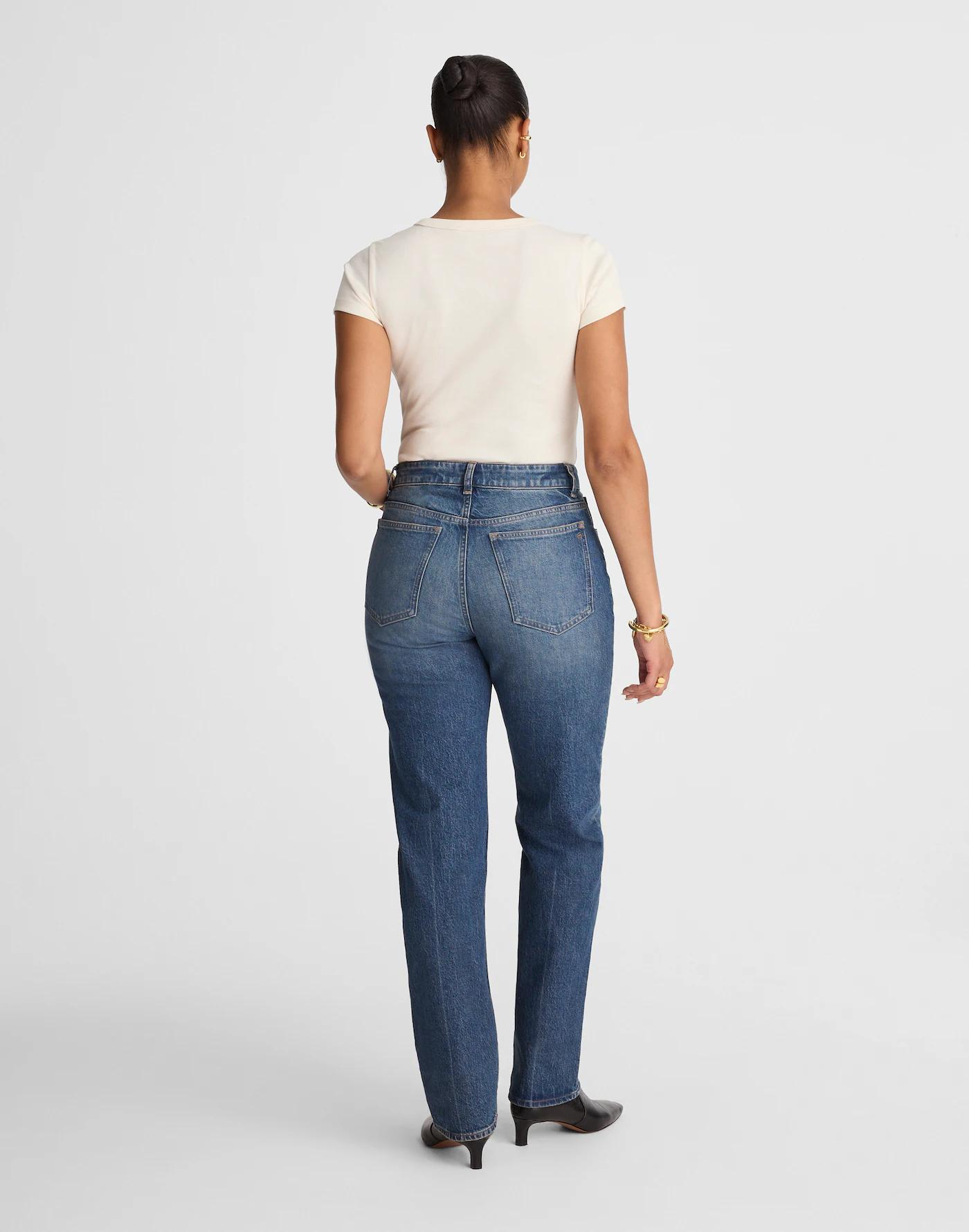 The Curvy Longline Straight Jean in Greendale Wash Product Image