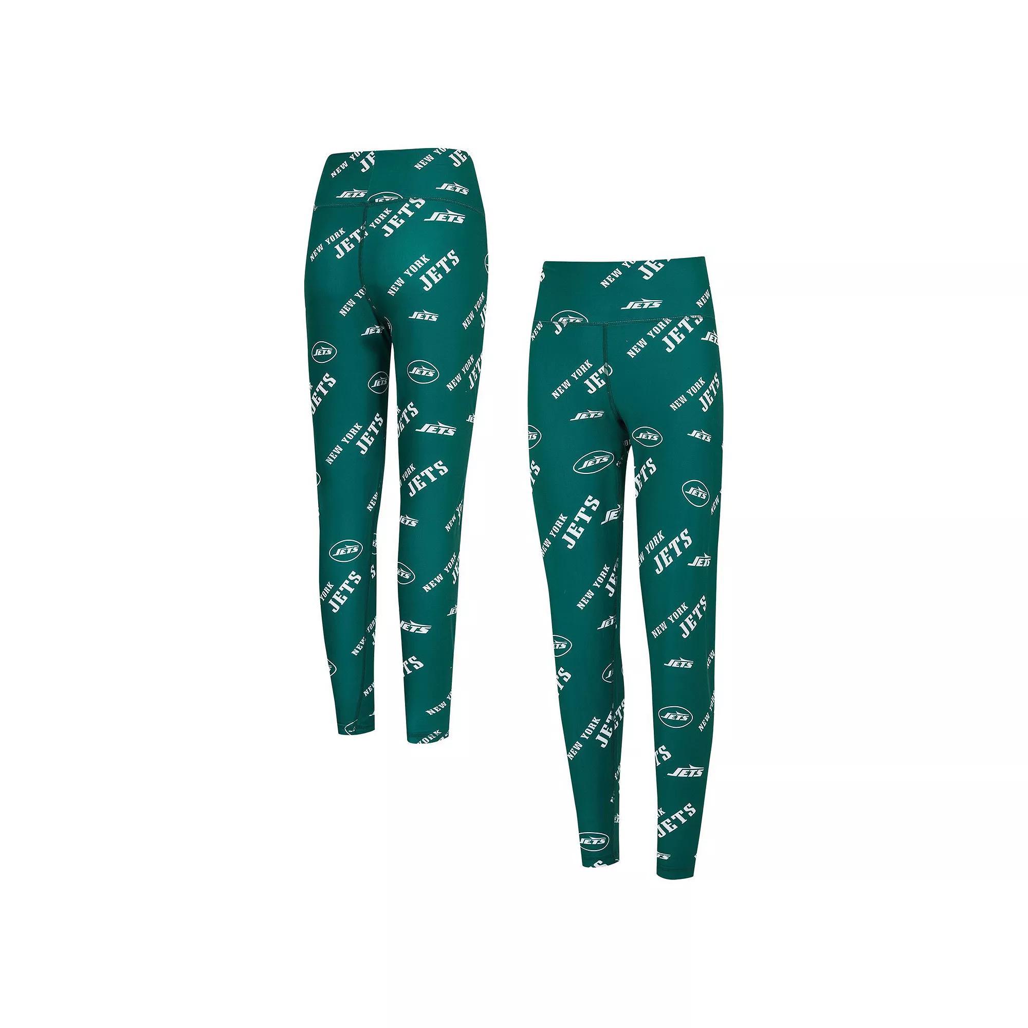 Women's Concepts Sport Green New York Jets Breakthrough Allover Print Knit Leggings, Size: Large Product Image