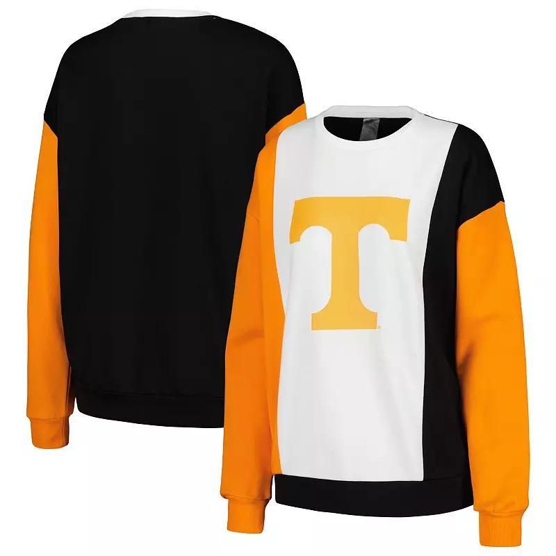 Women's Gameday Couture White/Black Tennessee Volunteers Vertical Color-Block Pullover Sweatshirt, Size: Medium Product Image