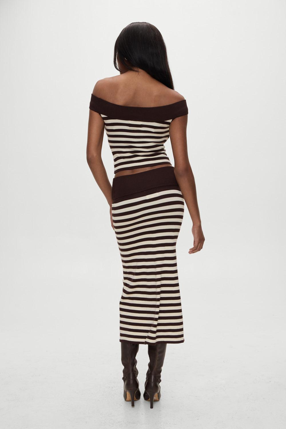 x BELLA HADID Tucker Knit Top - Cowboy Stripe Product Image