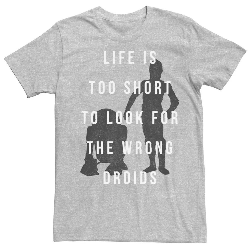 Men's Star Wars R2-D2 C-3PO Life's Too Short Graphic Tee, Size: Small, Athletic Grey Product Image