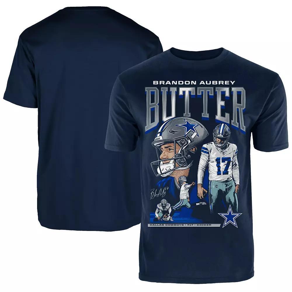 Men's Fanatics Brandon Aubrey Navy Dallas Cowboys Graphic T-Shirt, Size: Large, Blue Product Image