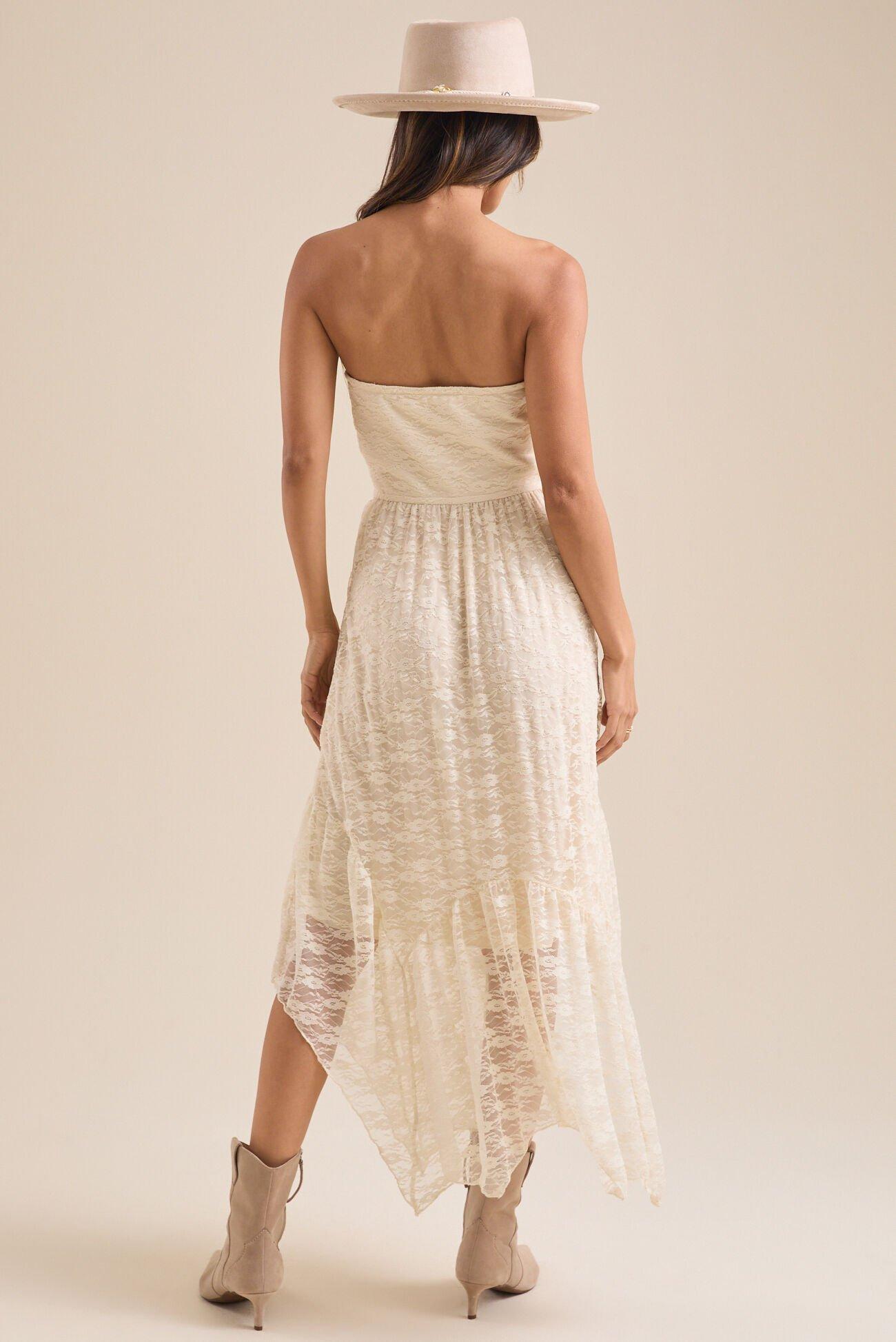 Chloe Lace Strapless Midi Dress Product Image