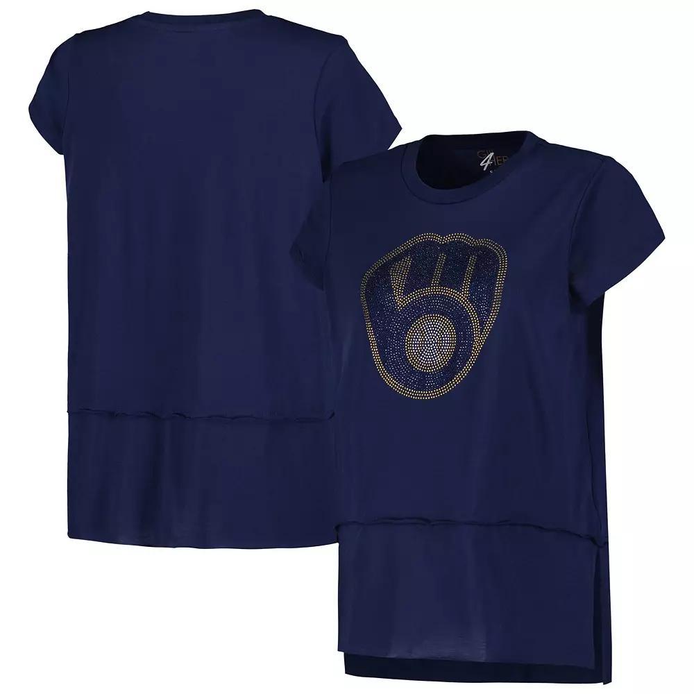 Women's G-III 4Her by Carl Banks Navy Milwaukee Brewers Cheer Fashion T-Shirt, Size: XS, Blue Product Image