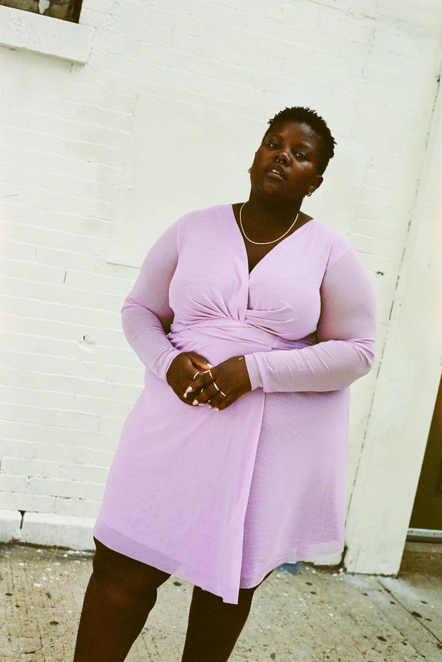 Nia Mini Wrap Dress - Lavender Haze Product Image