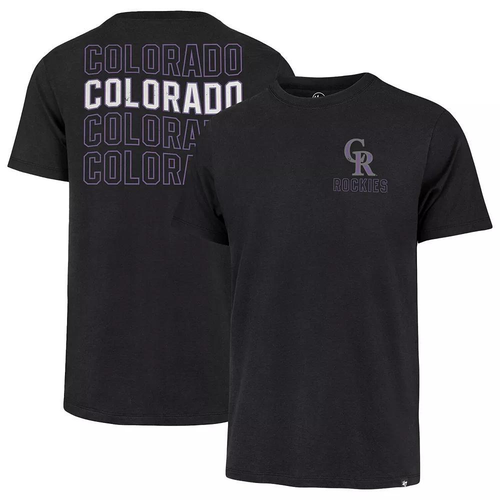 Men's '47 Black Colorado Rockies Hang Back Franklin T-Shirt, Size: Medium Product Image