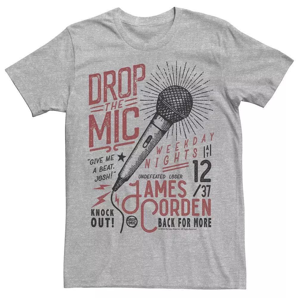 Mens The Late Late Show with James Cordon Mic Poster Tee Athletic Grey Product Image