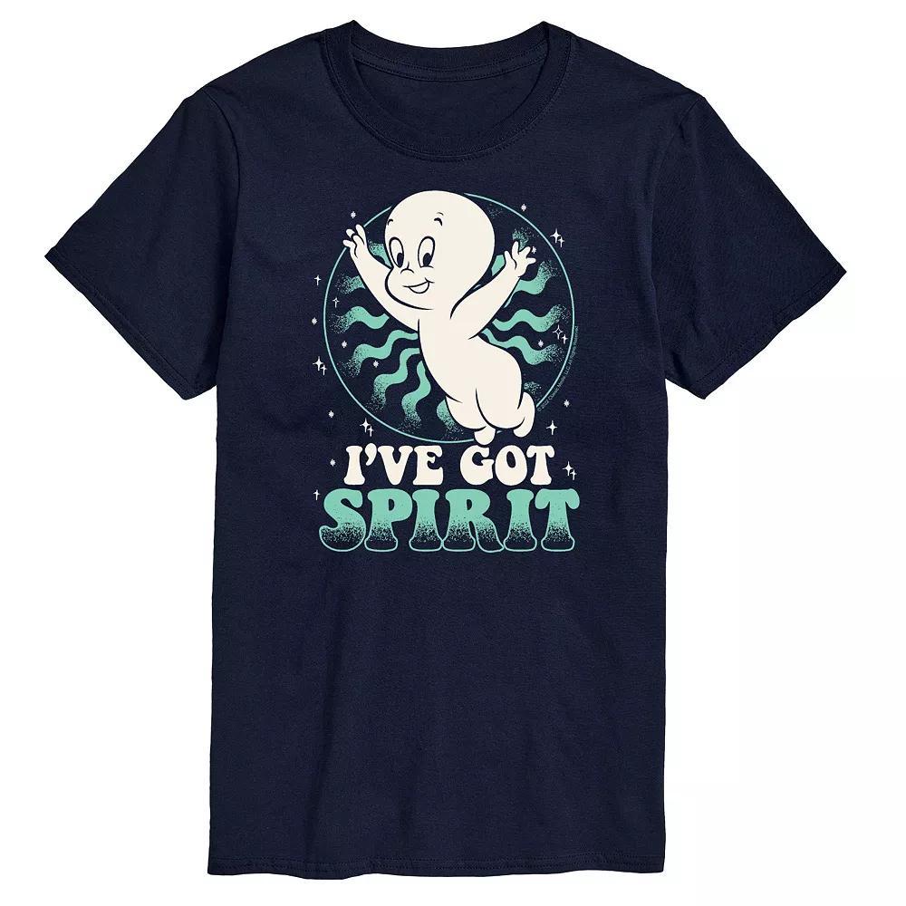 Big & Tall Casper Ive Got Spirit Graphic Tee, Mens Blue Product Image
