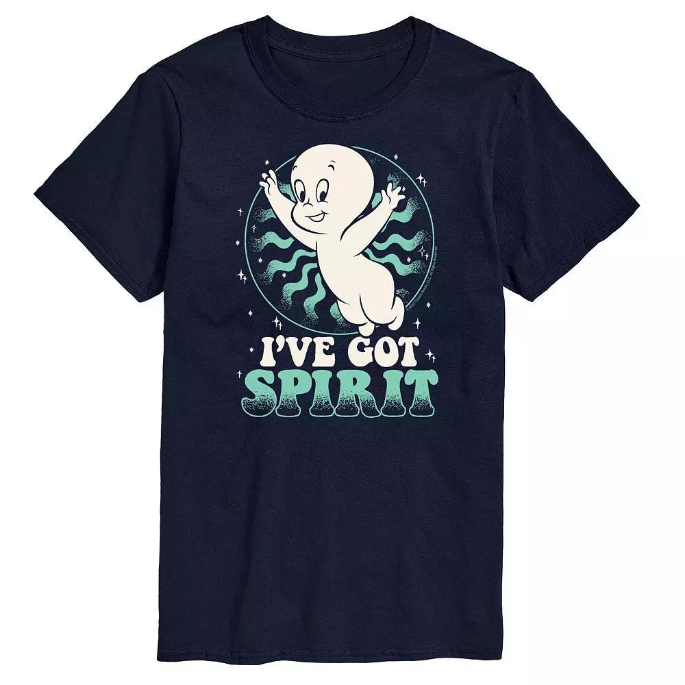 Big & Tall Casper Ive Got Spirit Graphic Tee, Mens Blue Product Image