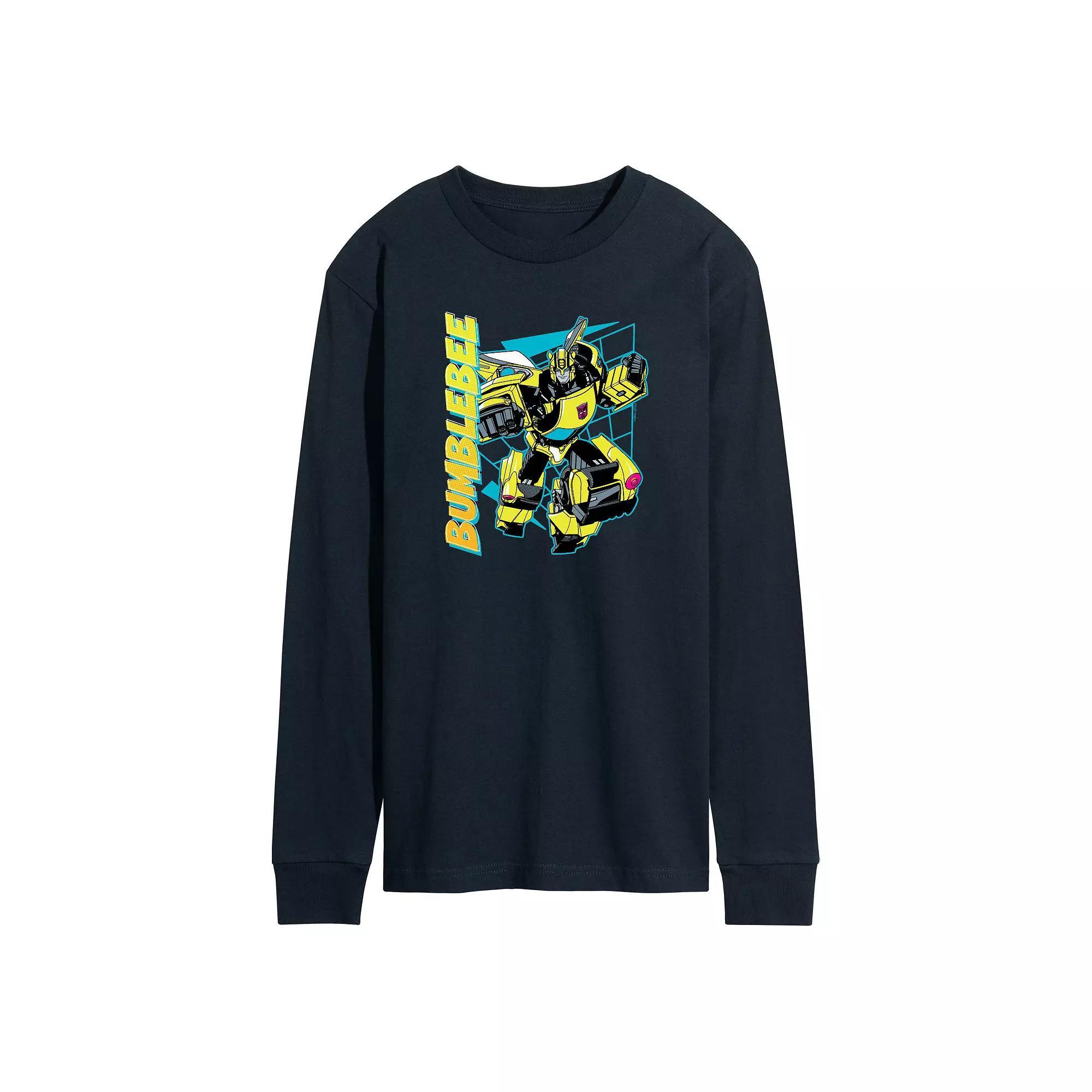 Mens Transformers Bumblebee Halftone Long Sleeve Graphic Tee Product Image
