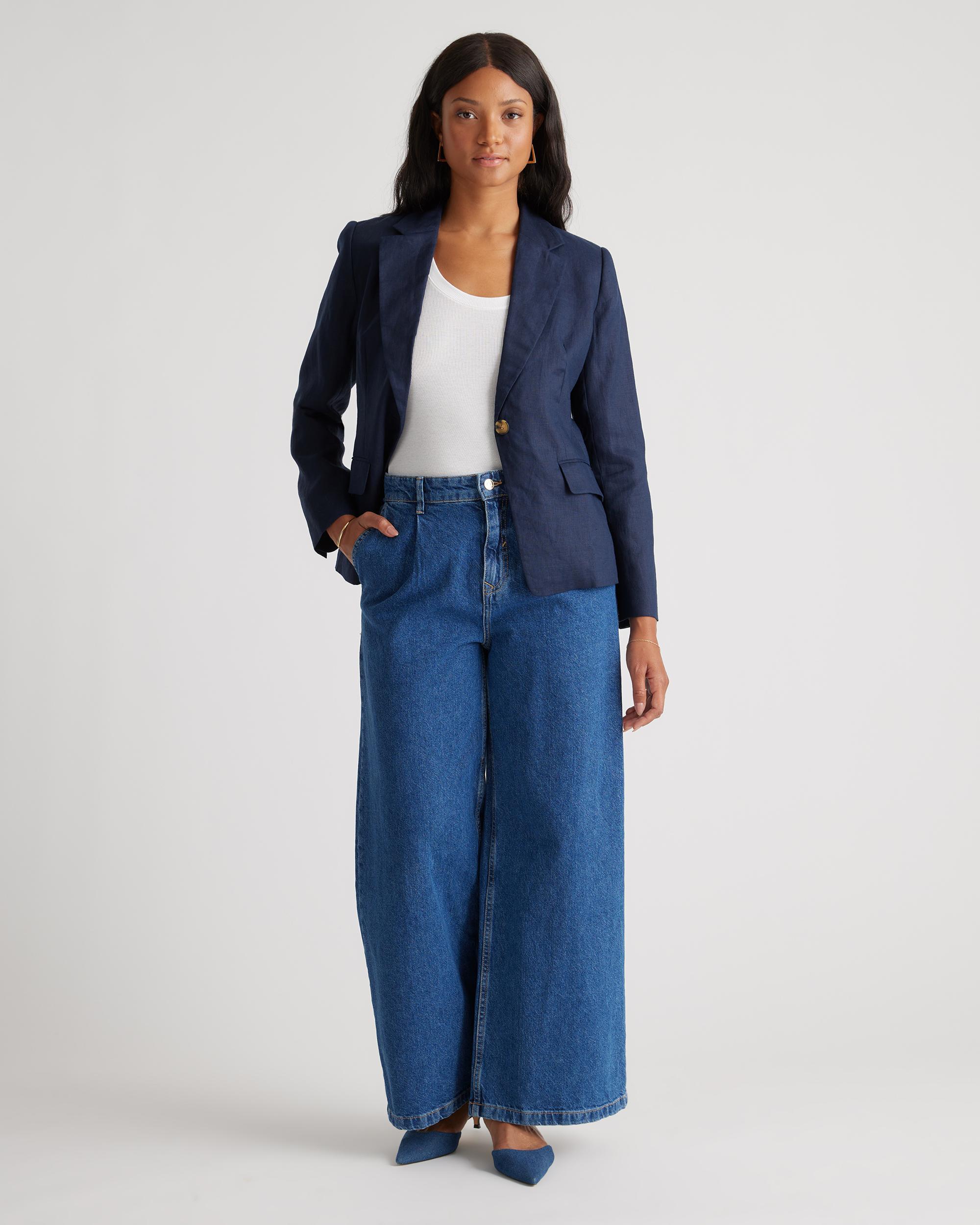 Quince | Women's 100% European Linen Structured Blazer Size XL Product Image