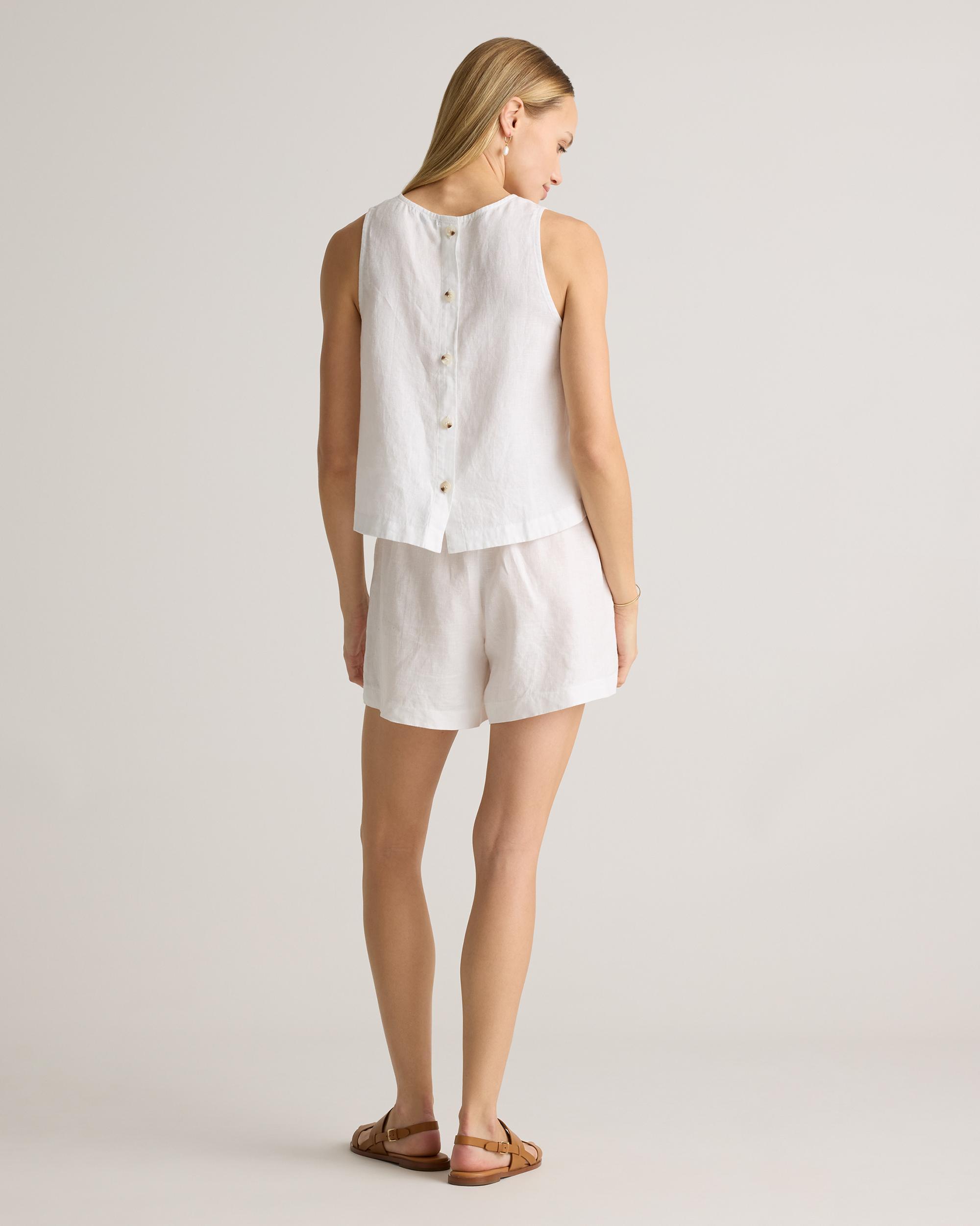 100% European Linen Cropped Tank Product Image