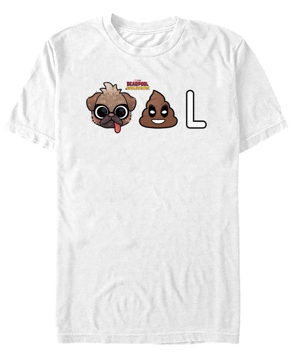 Men's Deadpool And Wolverine Dogpool Emojis Graphic Tee, Size: Small, White Product Image