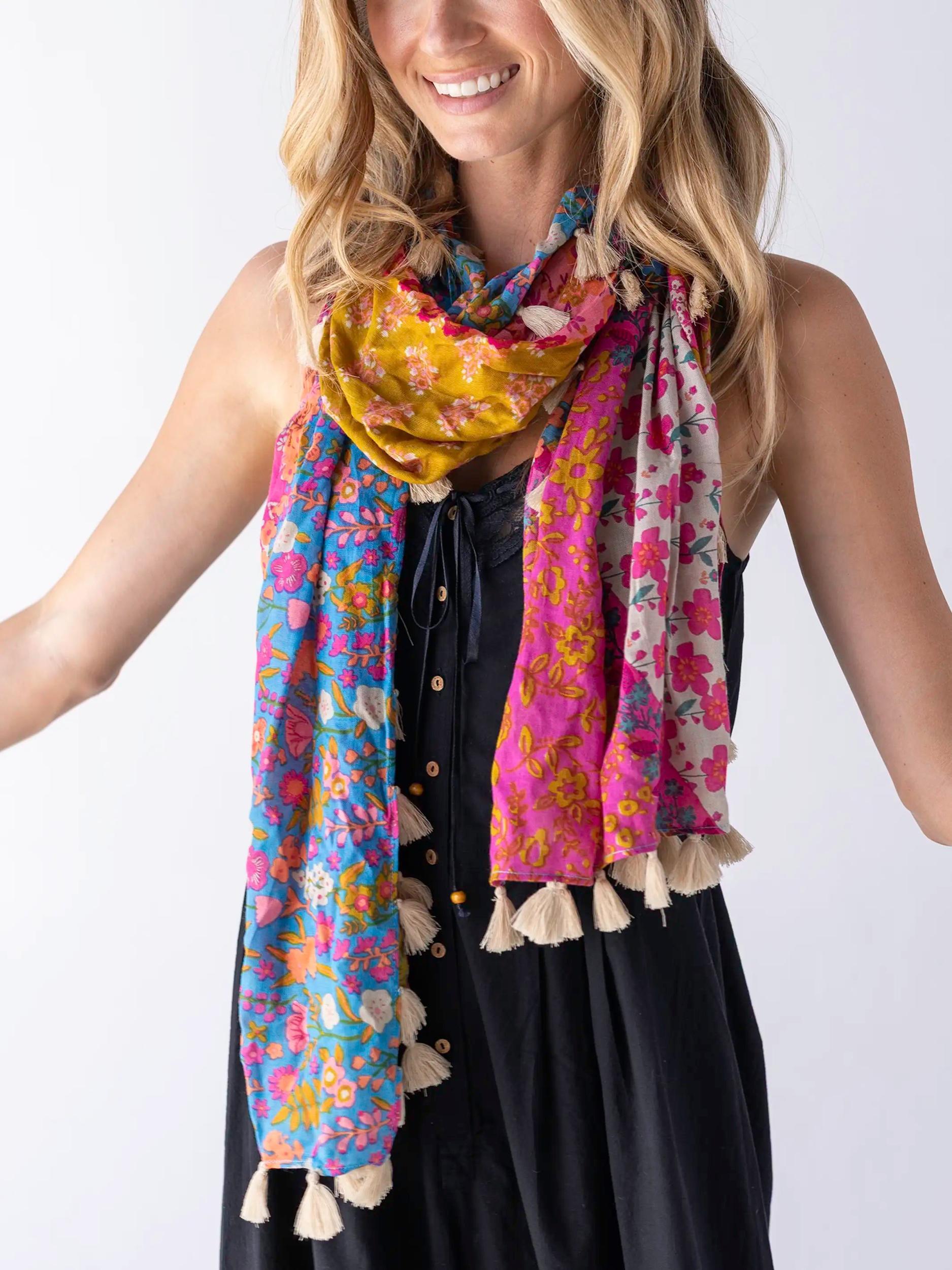 Sayulita Scarf - Blue Cream Floral Product Image