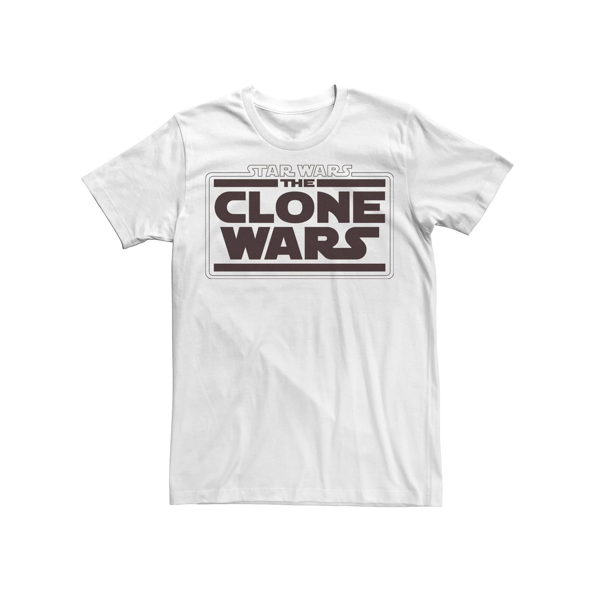 Men's Star Wars: The Clone Wars Logo Stack Tee, Size: XL, White Product Image