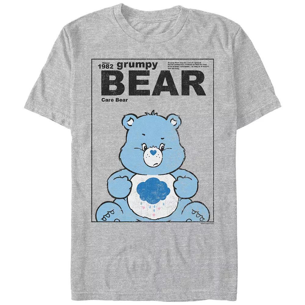 Men's Care Bears Grumpy Bear Poster Graphic Tee, Size: Small, Athletic Grey Product Image