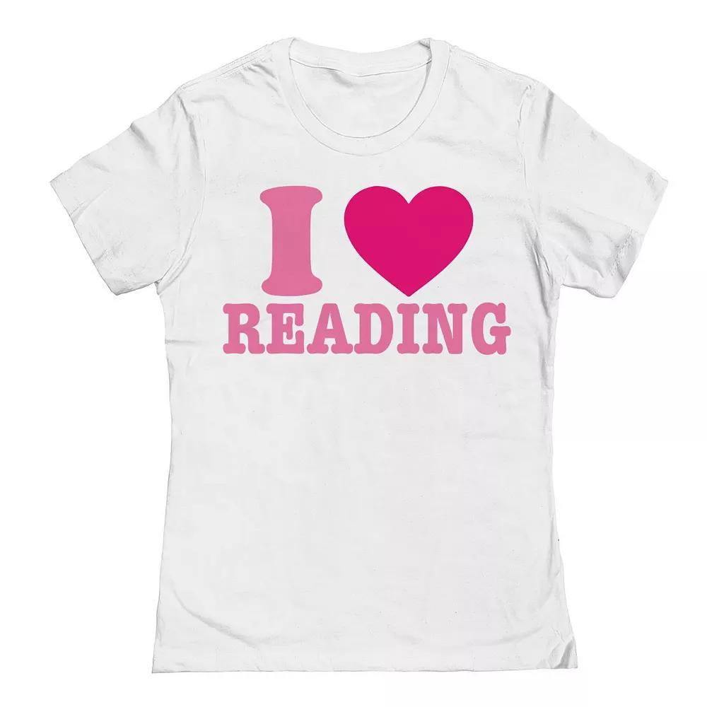 Junior's I Love Reading Graphic Tee, Women's, Size: XL, White Product Image