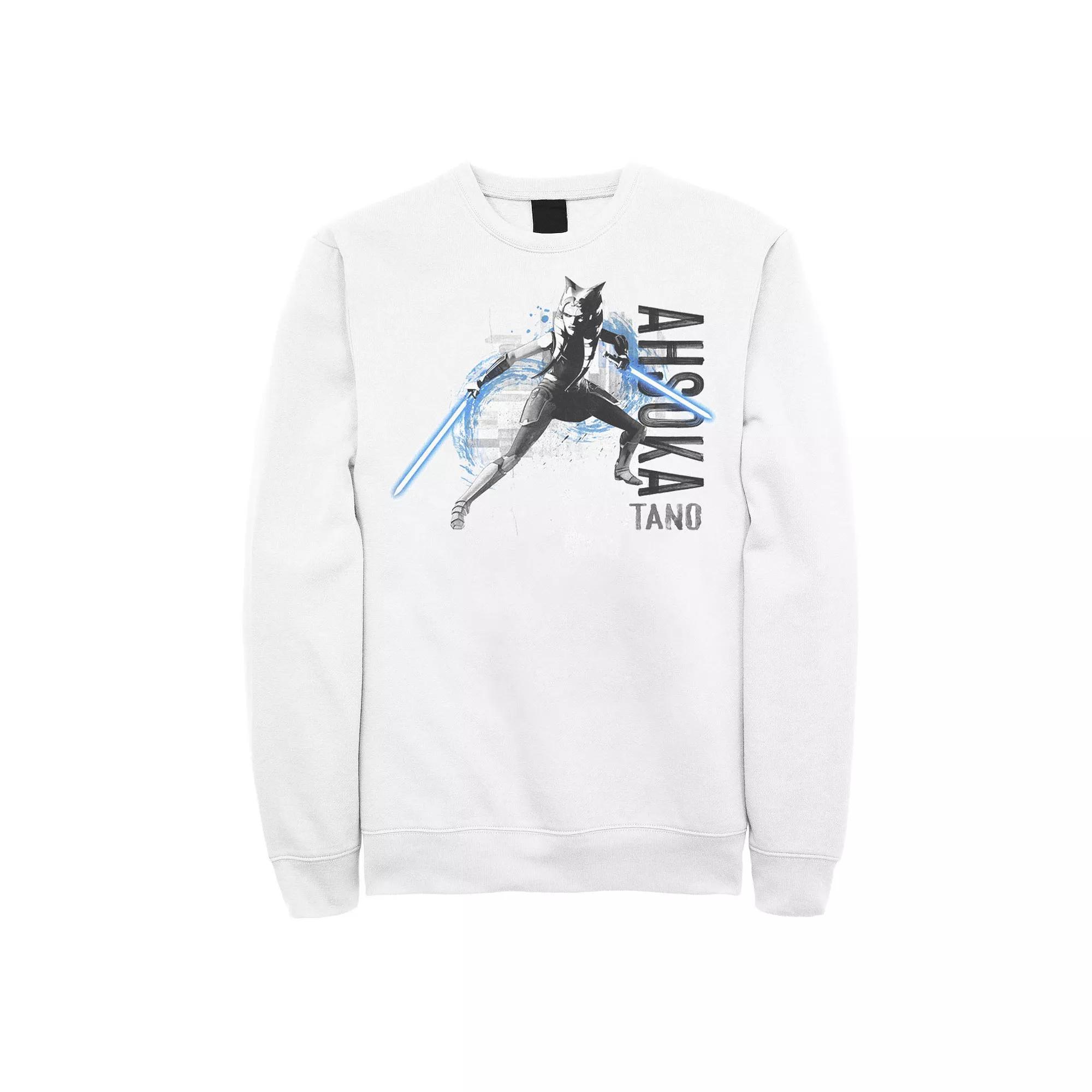 Men's Star Wars The Clone Wars Ahsoka Painted Sweatshirt, Size: Medium, White Product Image