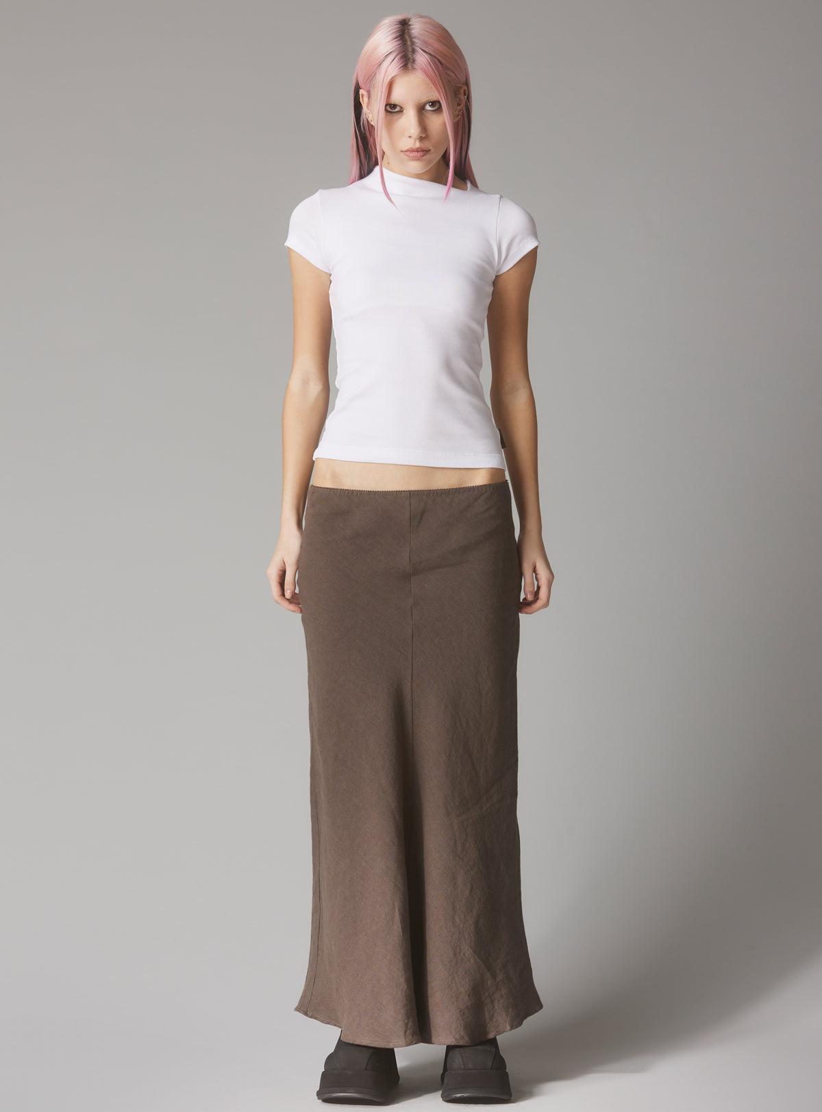 Rib Asymmetrical Cap Sleeve Female Product Image