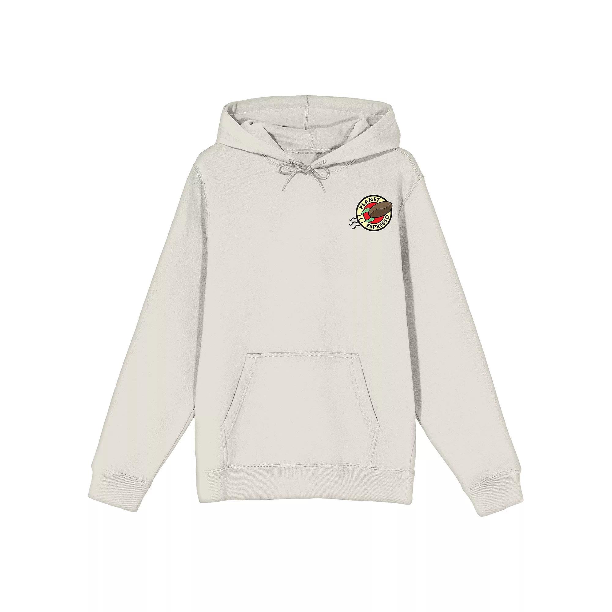 Men's Futurama Planet Espresso Graphic Hoodie, Size: Small, Off White Product Image