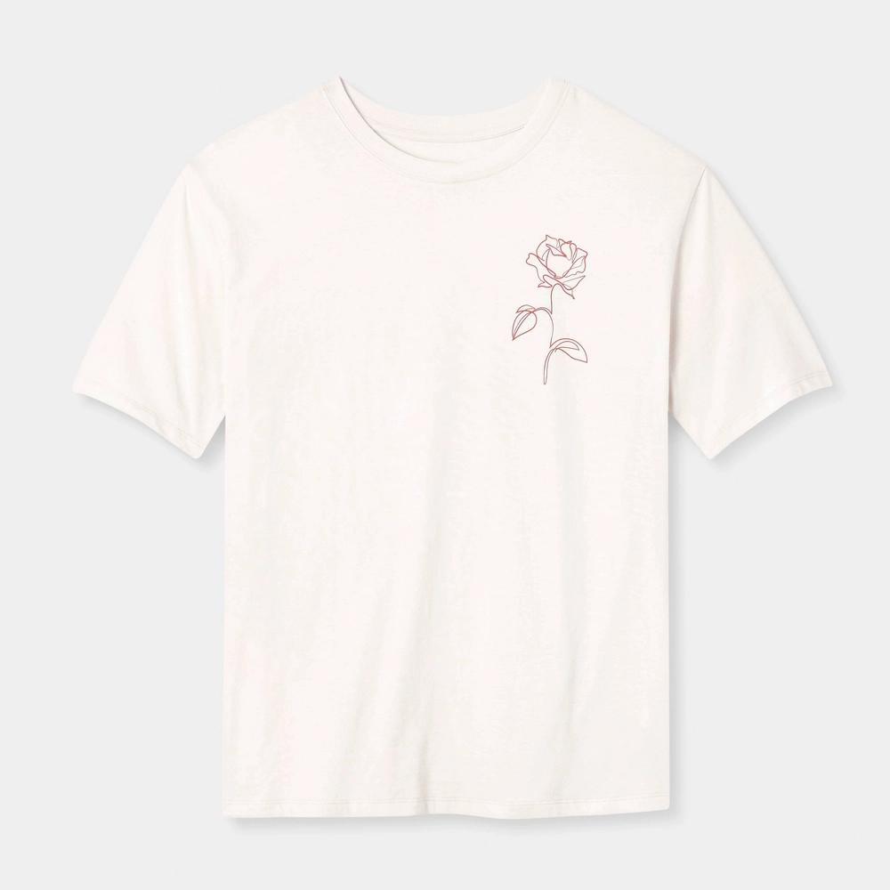 Womens Oversized Short Sleeve Graphic T-Shirt - Universal Thread Cream XS Product Image