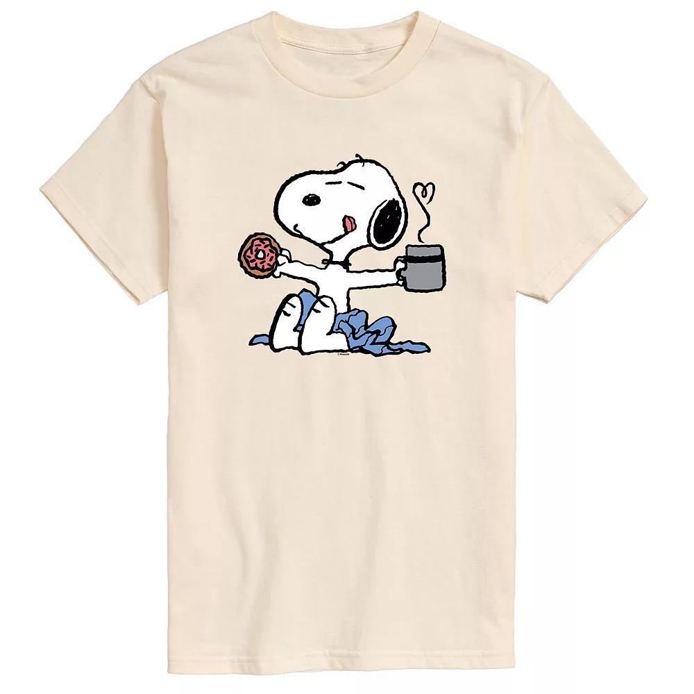 Mens Peanuts Donut Coffee Snoopy Tee Product Image