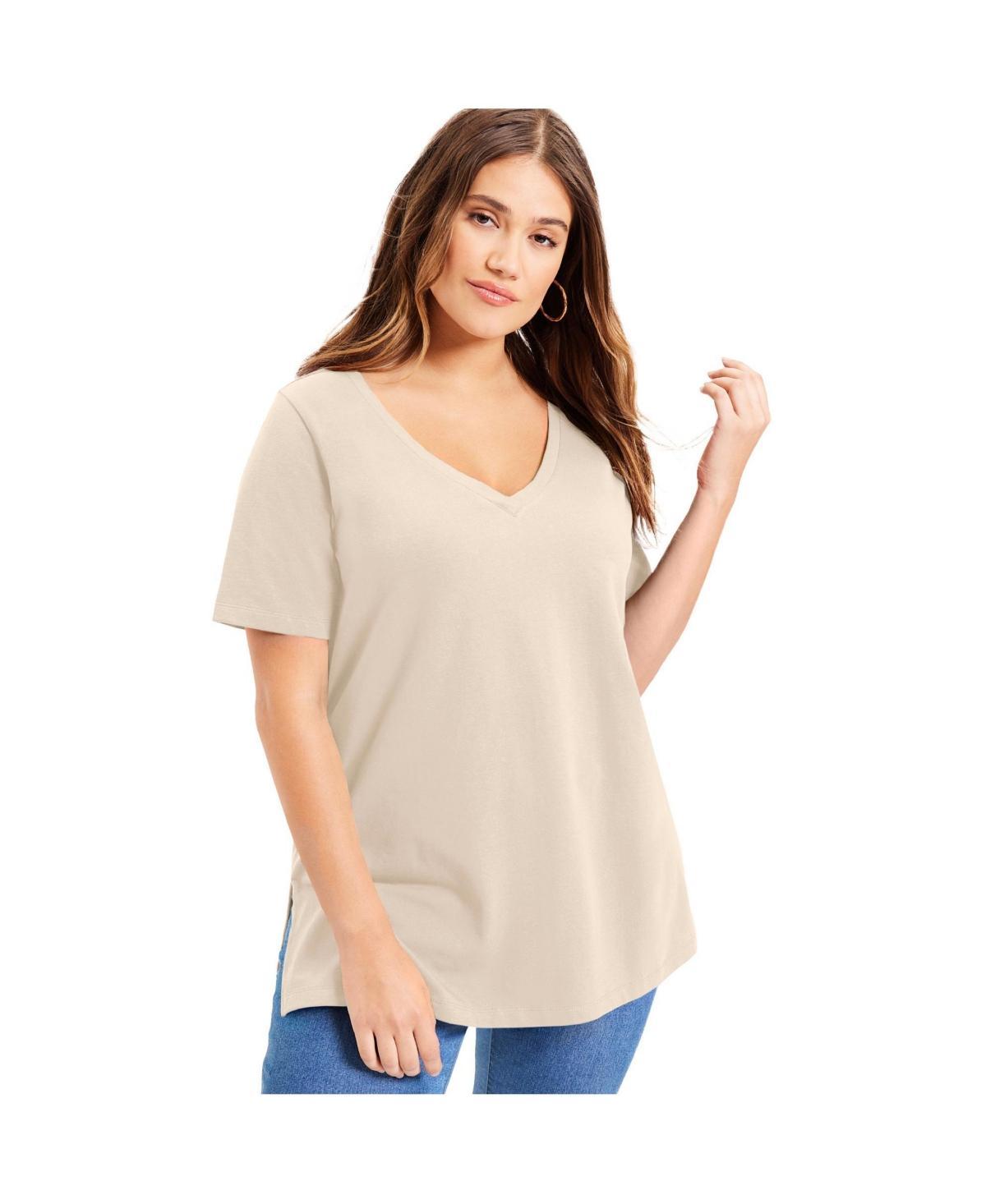 June + Vie Womens June + Vie Short-Sleeve V-Neck One + Only Tunic Product Image
