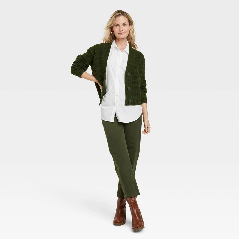 Women's Oversized Long Sleeve Collared Button-Down Shirt - Universal Thread™ White XL Product Image