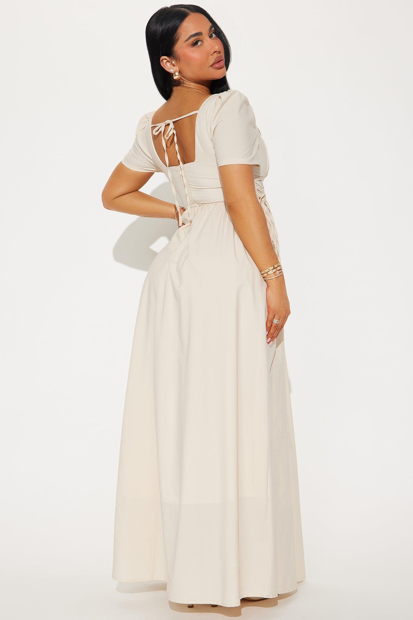 Heidi Square Neck Maxi Dress - Cream Product Image