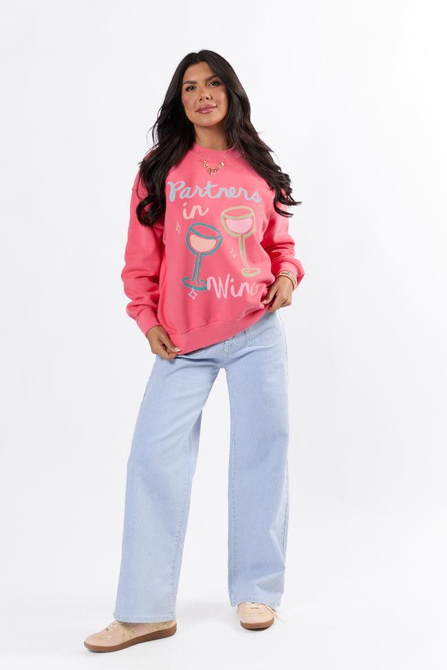 Partners in Wine Light Red Graphic Sweatshirt SALE Product Image