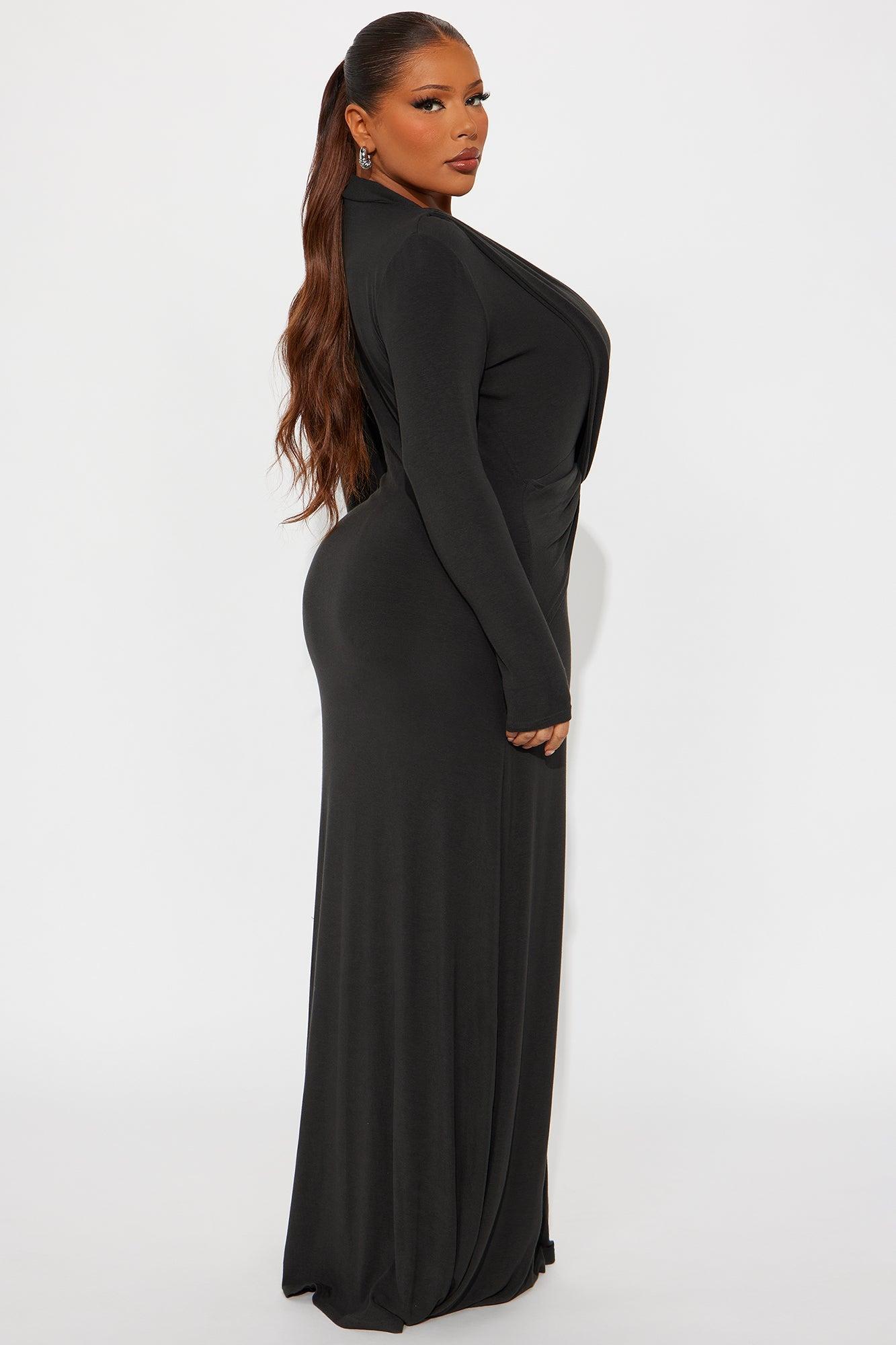 Roxy Twist Maxi Dress - Charcoal Product Image