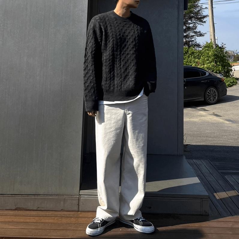 RT No. 12028 TWIST KNIT PULLOVER SWEATER Product Image