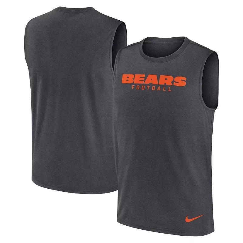 Men's Nike Gray Chicago Bears Legend Performance Muscle Tank Top, Size: Medium, Grey Product Image