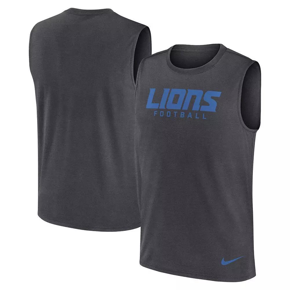 Men's Nike Gray Detroit Lions Primetime Legend Performance Muscle Tank Top, Size: 2XL, Grey Product Image