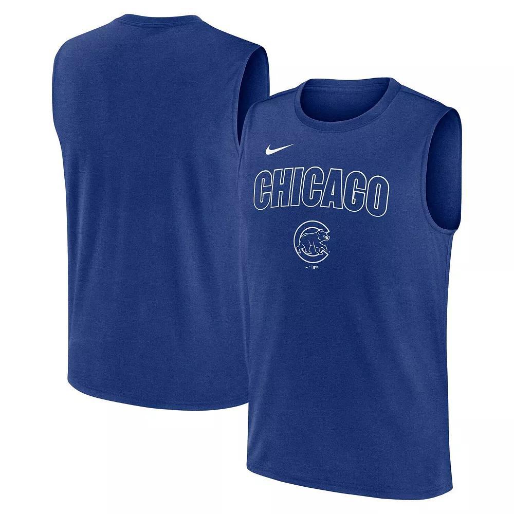Men's Nike Navy New York Yankees Knockout Performance Muscle Tank Top, Size: Small, Blue Product Image