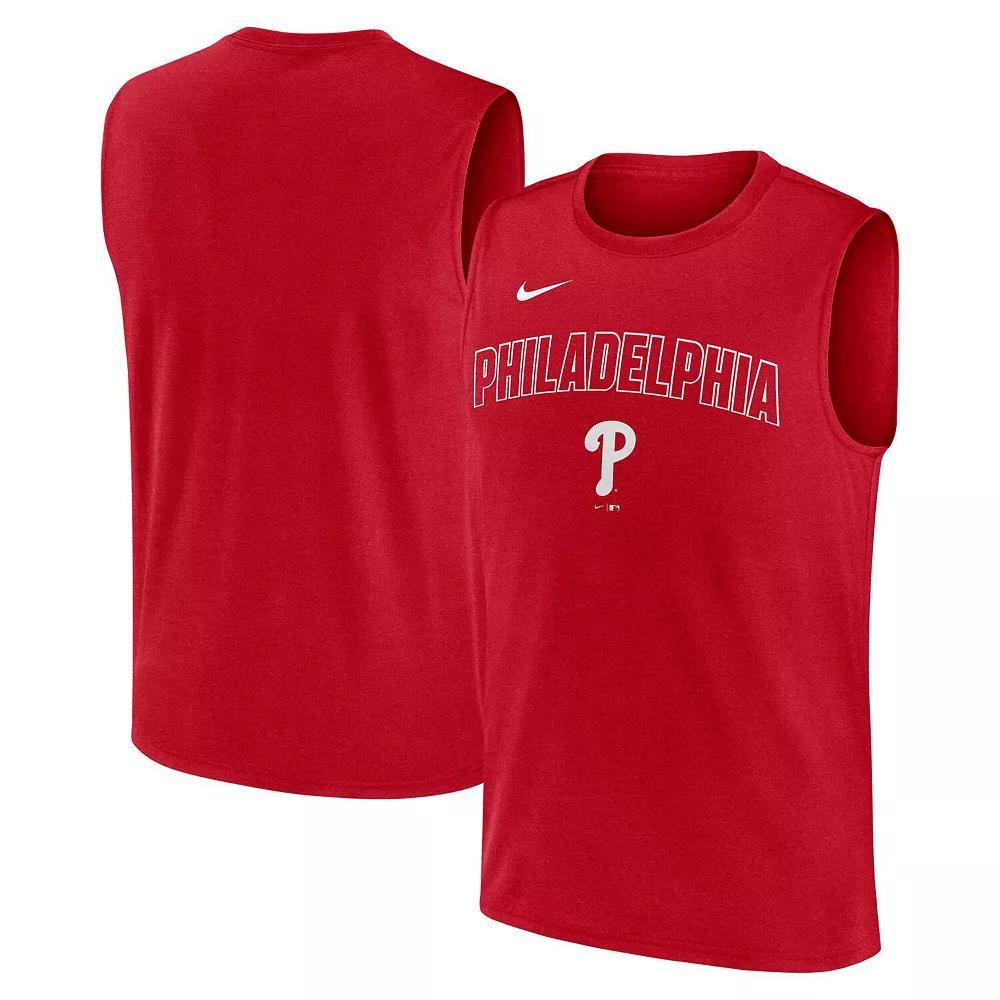 Men's Nike Red Philadelphia Phillies Knockout Performance Muscle Tank Top, Size: 2XL Product Image