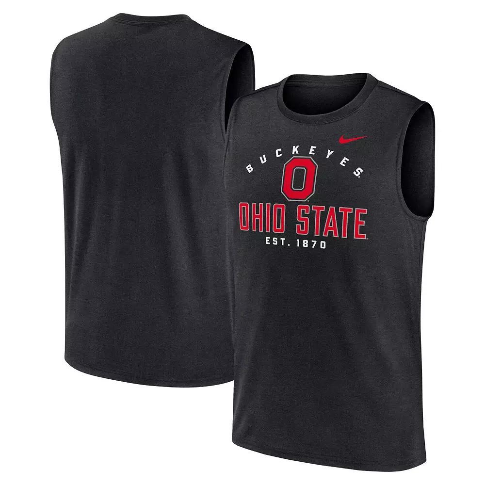 Men's Nike Black Ohio State Buckeyes Primetime Legend Lock Up Performance Muscle Tank Top, Size: Medium Product Image