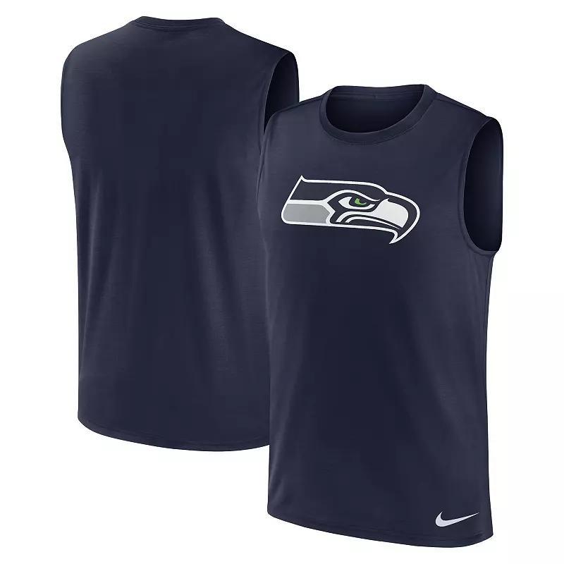 Men's Nike College Navy Seattle Seahawks Blitz Legend Muscle Perform Tank Top, Size: XL, Blue Product Image