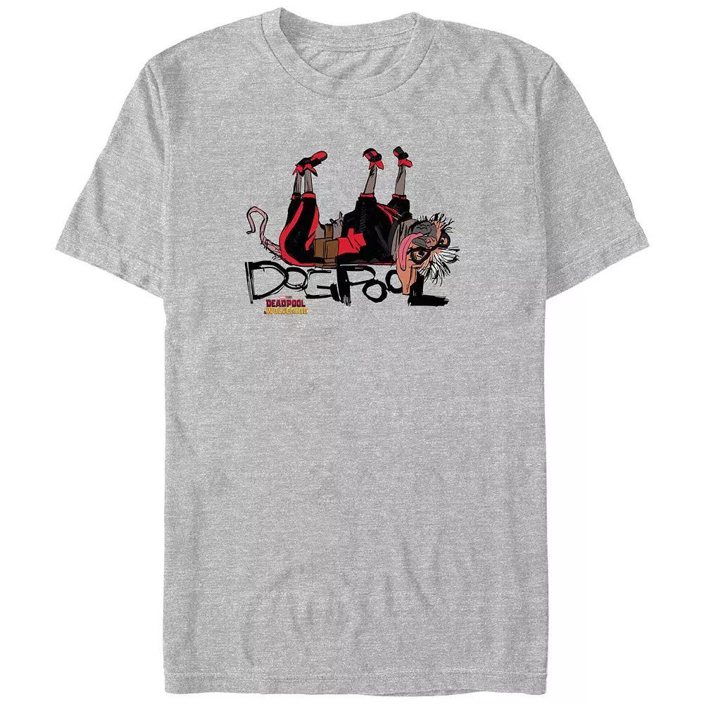 Big & Tall Marvel Deadpool & Wolverine Dogpool Upside Down Graphic Tee, Men's, Size: 4XL Tall, Athletic Grey Product Image