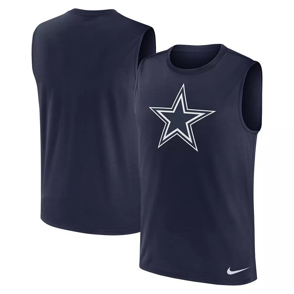 Men's Nike Navy Dallas Cowboys Blitz Legend Muscle Perform Tank Top, Size: Large, Blue Product Image