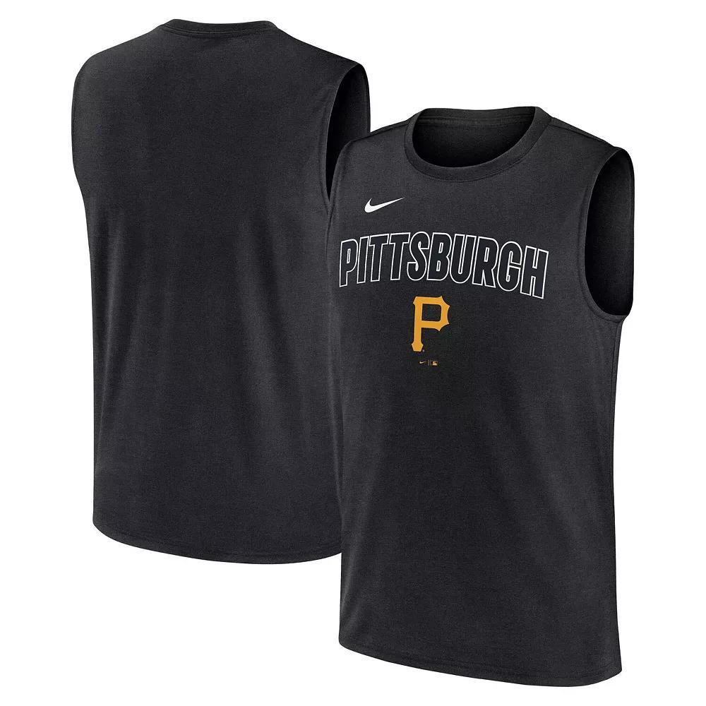 Men's Nike Black Pittsburgh Pirates Knockout Performance Muscle Tank Top, Size: XL Product Image