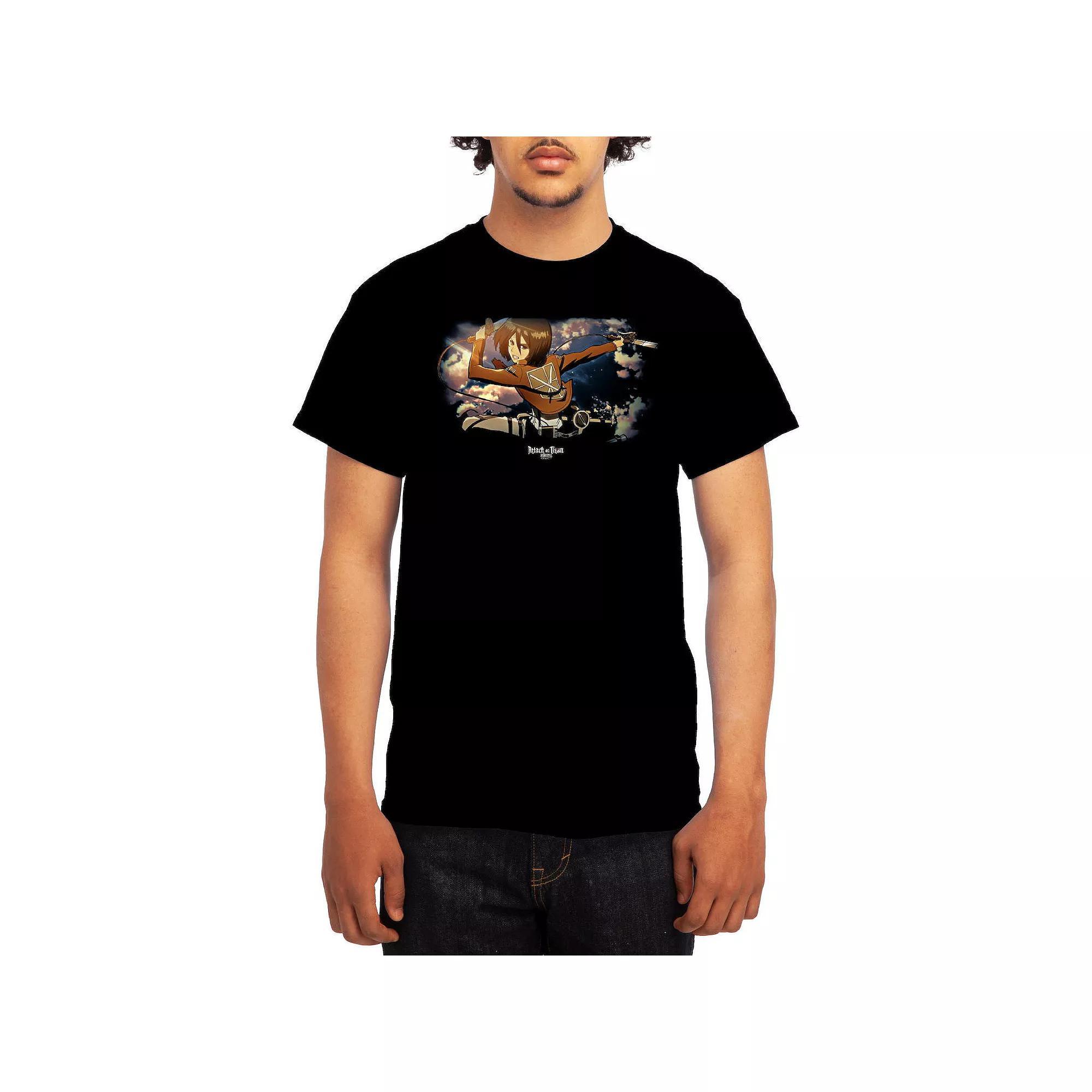 Men's Attack on Titan Standing Pile Tee, Size: Large, Red Product Image