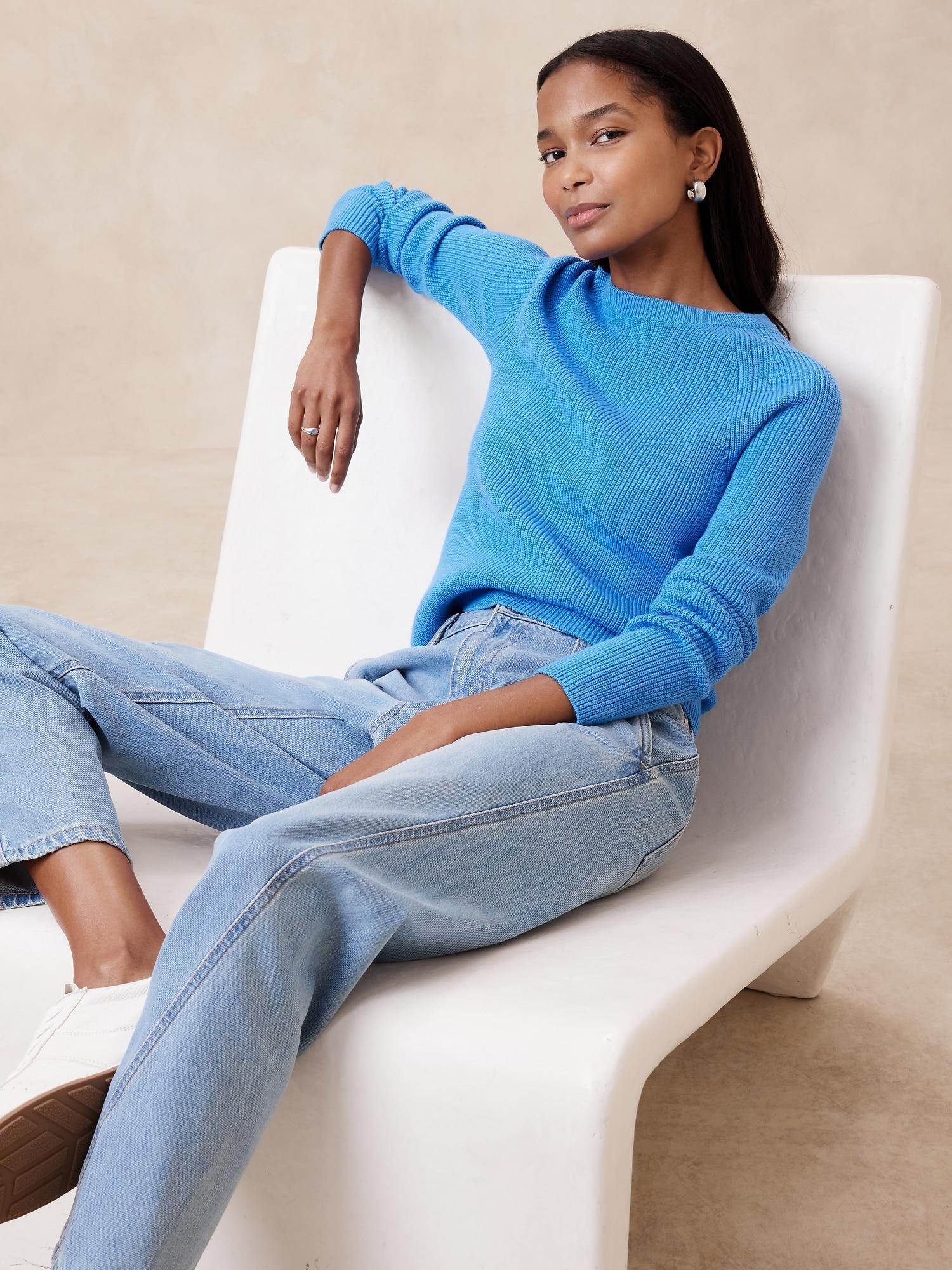 Ribbed Crew-Neck Pullover Sweater Product Image