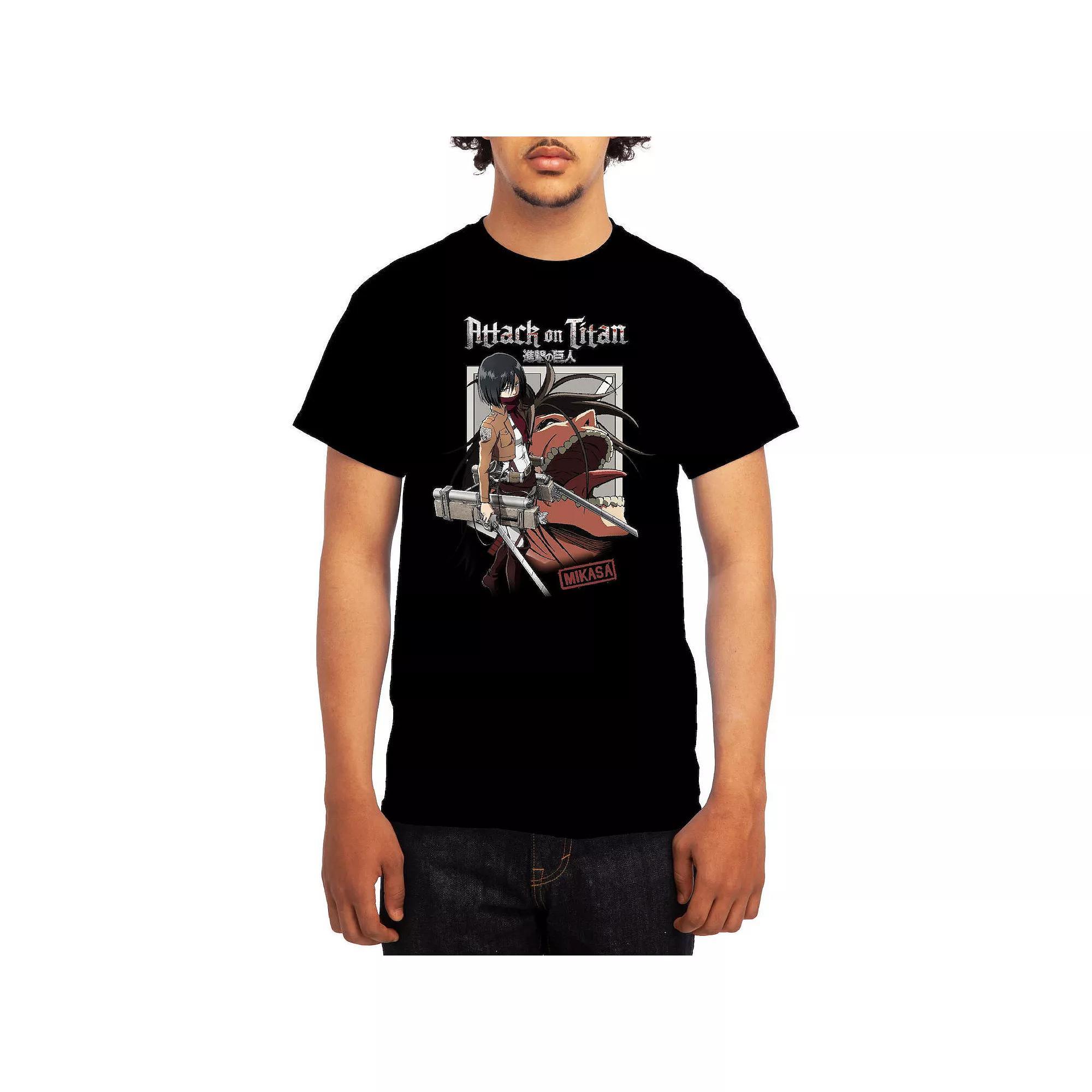 Men's Attack on Titan Mikasa & Titan Graphic Tee, Boy's, Size: XL, Grey Navy Product Image