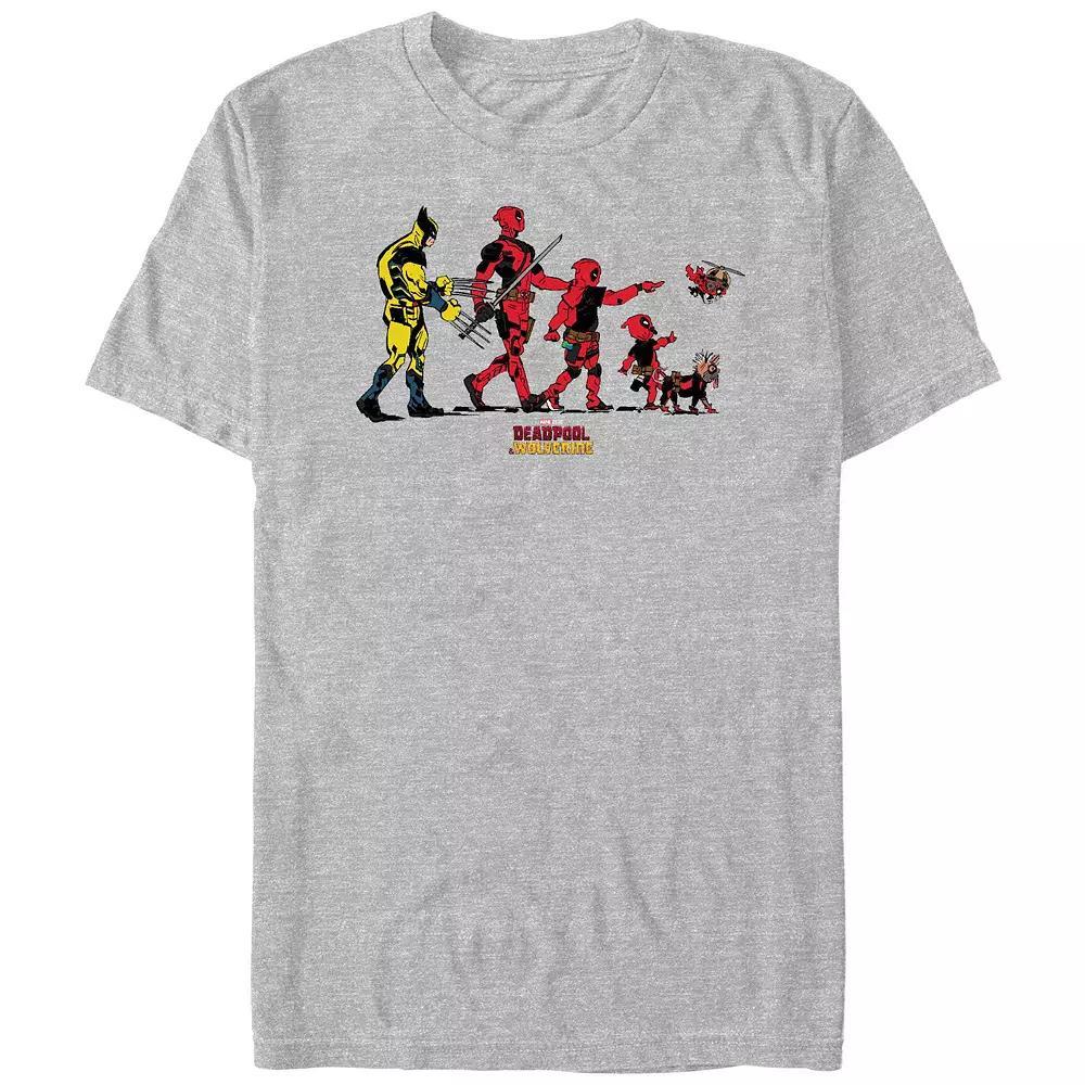 Men's Marvel Deadpool And Wolverine Family Walk Graphic Tee, Size: XXL, Athletic Grey Product Image