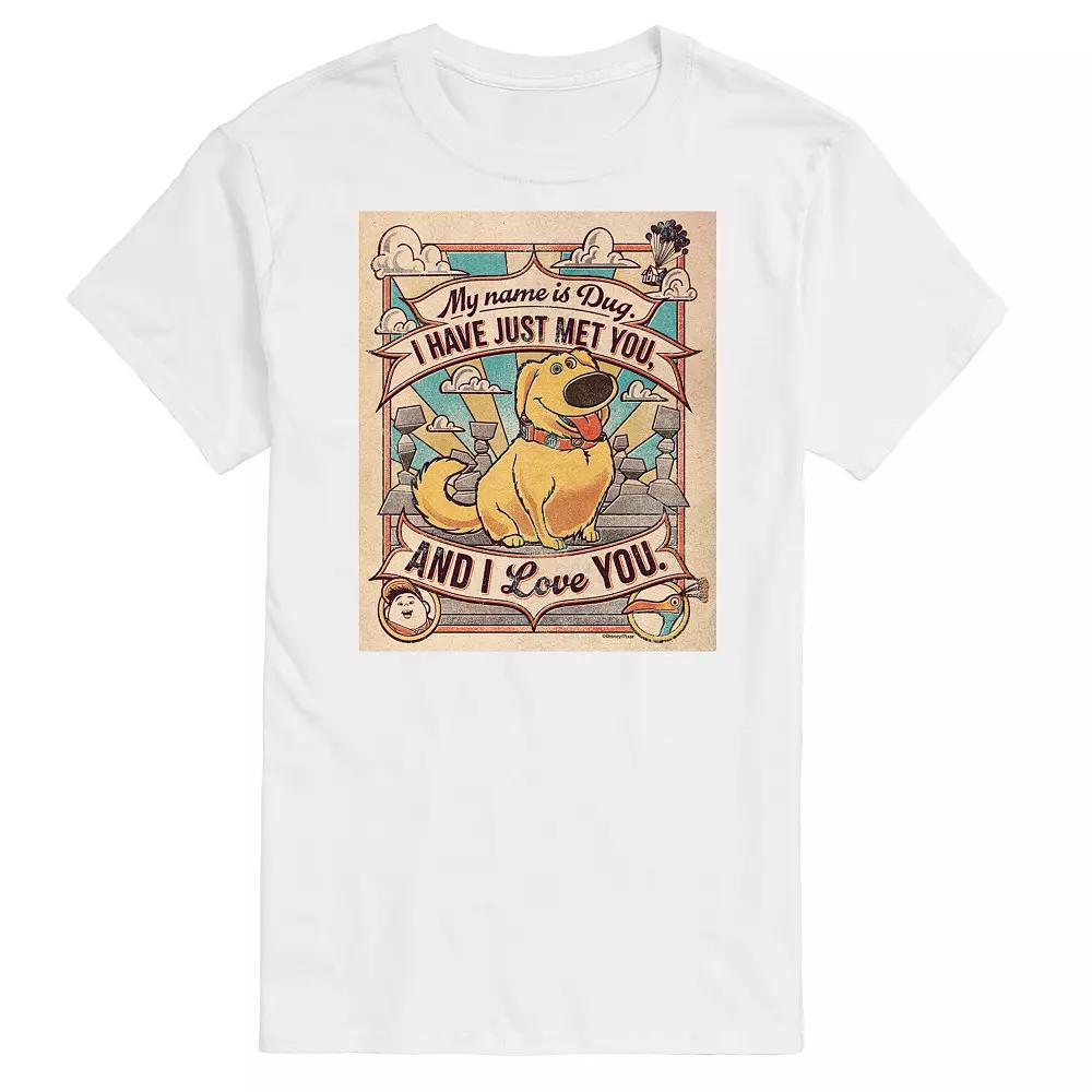 Disney / Pixar's UP Big & Tall Name Is Dug Graphic Tee, Men's, Size: XXL Tall, White Product Image