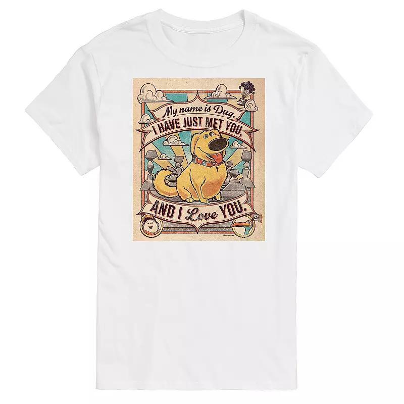 Disney / Pixar's UP Big & Tall Name Is Dug Graphic Tee, Men's, Size: XXL Tall, White Product Image