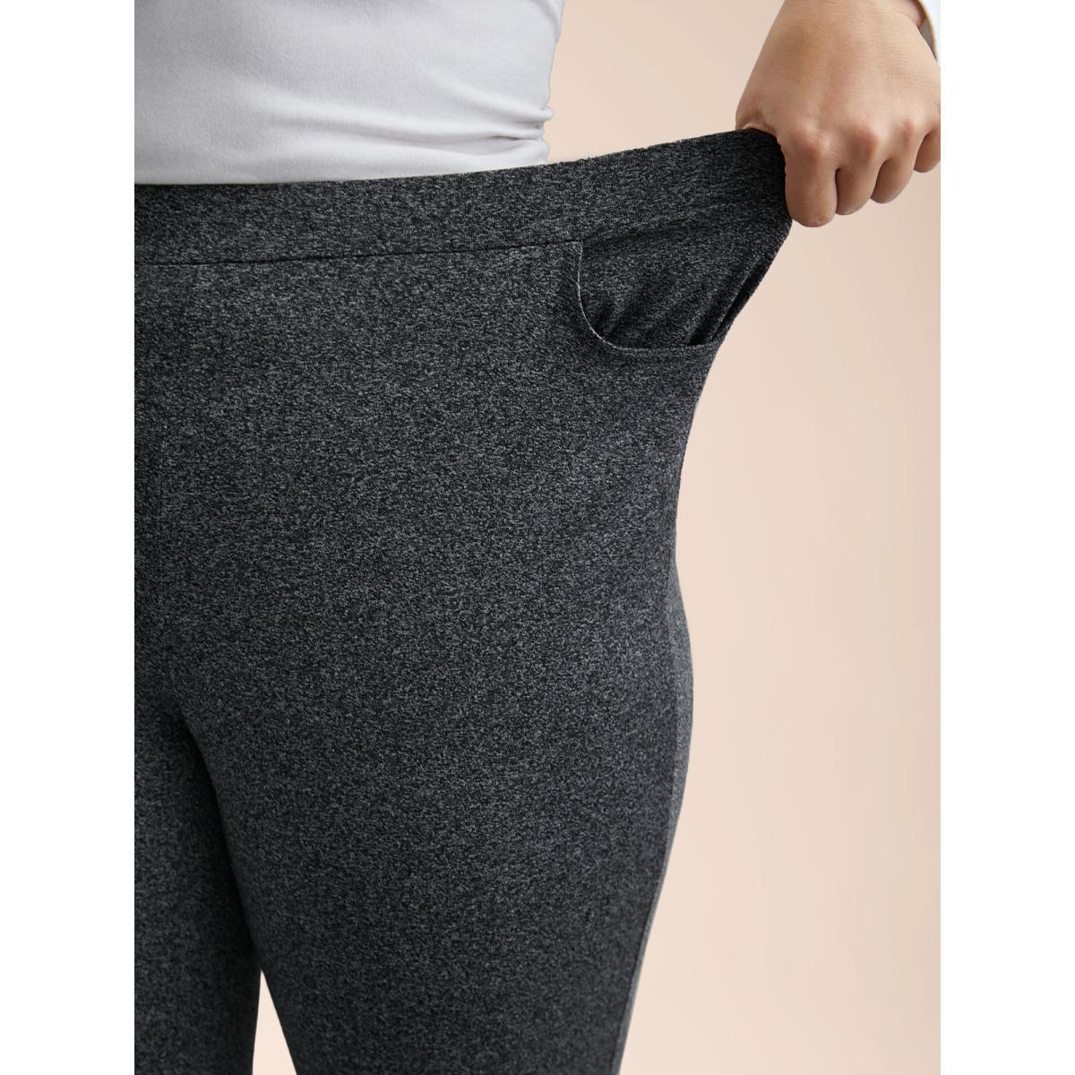 Plus Size Heather High Stretchy Skinny Fit Leggings Women DimGray Casual High stretch Skinny Mid Rise Everyday Leggings BloomChic 14-16/1X Product Image